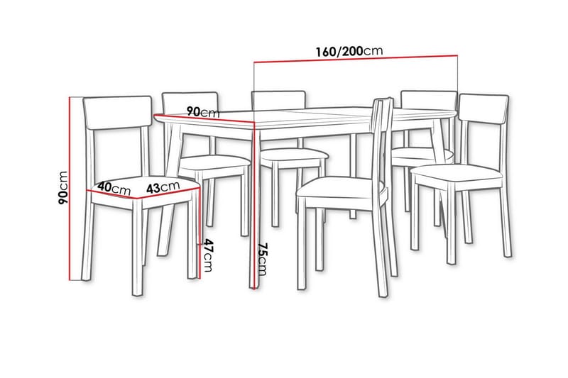 Ruokaryhmä Patrickswell - Huonekalut - Pöytä & ruokailuryhmä - Ruokailuryhmä