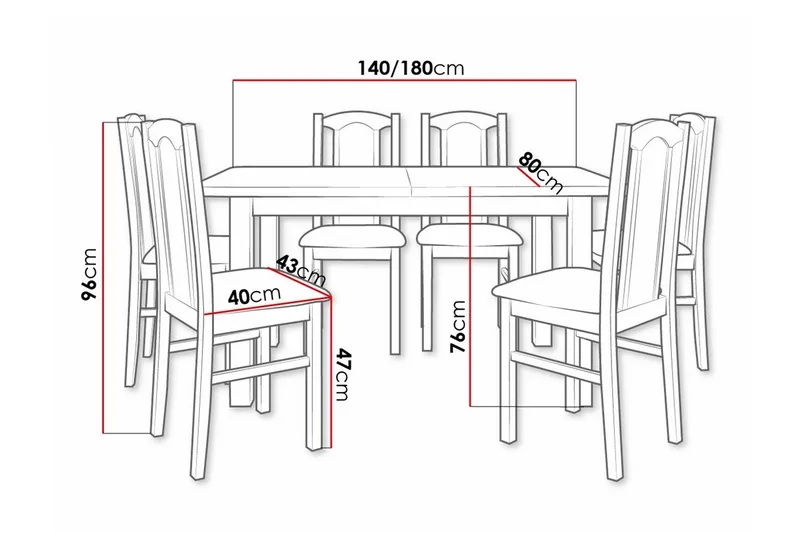 Ruokaryhmä Patrickswell - Huonekalut - Pöytä & ruokailuryhmä - Ruokailuryhmä
