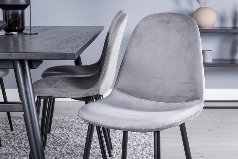 Ruokailuryhmä Sleek Jatkettava 195 cm Suorakulmainen 6 Polar Tuolia - Musta - Huonekalut - Pöytä & ruokailuryhmä - Ruokailuryhmä