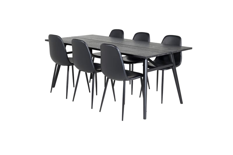 Ruokailuryhmä Sleek Jatkettava 195 cm Suorakulmainen 6 Polar Tuolia - Musta - Huonekalut - Pöytä & ruokailuryhmä - Ruokailuryhmä