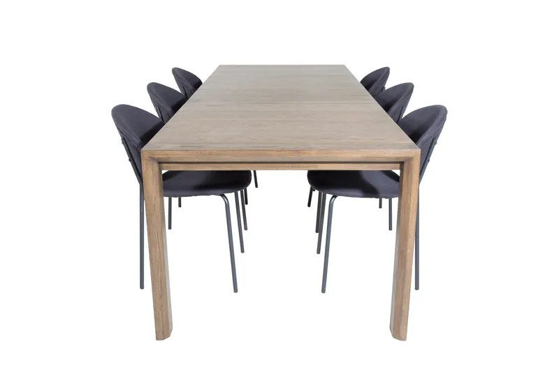 Ruokailuryhmä Slider Jatkettava 170 cm Suorakulmainen 6 Vault Tuolia - Musta - Huonekalut - Pöytä & ruokailuryhmä - Ruokailuryhmä