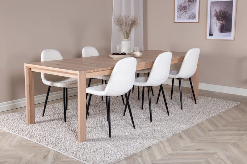 Ruokailuryhmä Slider Jatkettava 170 cm Suorakulmainen 6 Polar Tuolia - Musta - Huonekalut - Pöytä & ruokailuryhmä - Ruokailuryhmä