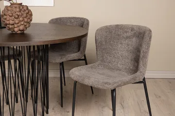 Ruokailuryhmä Stone 120 cm Pyöre ä 4 Modesto Tuolia - Beige - Huonekalut - Pöytä & ruokailuryhmä - Ruokailuryhmä