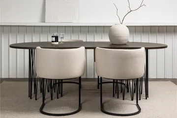 Ruokailuryhmä Stone 220 cm Soikea 4 Simrishamn Tuolia - Beige - Huonekalut - Pöytä & ruokailuryhmä - Ruokailuryhmä