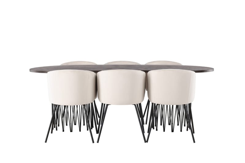 Ruokailuryhm ä Stone 220 cm Suorakulmainen 6 Berit Tuolia, Beige