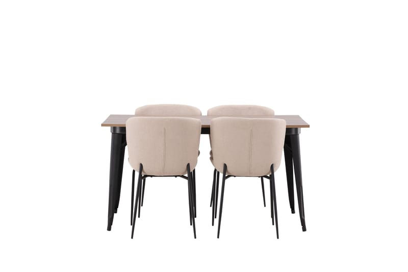 Ruokailuryhmä Tempe 140 cm Suorakulmainen 4 Modesto Tuolia - Beige - Huonekalut - Pöytä & ruokailuryhmä - Ruokailuryhmä