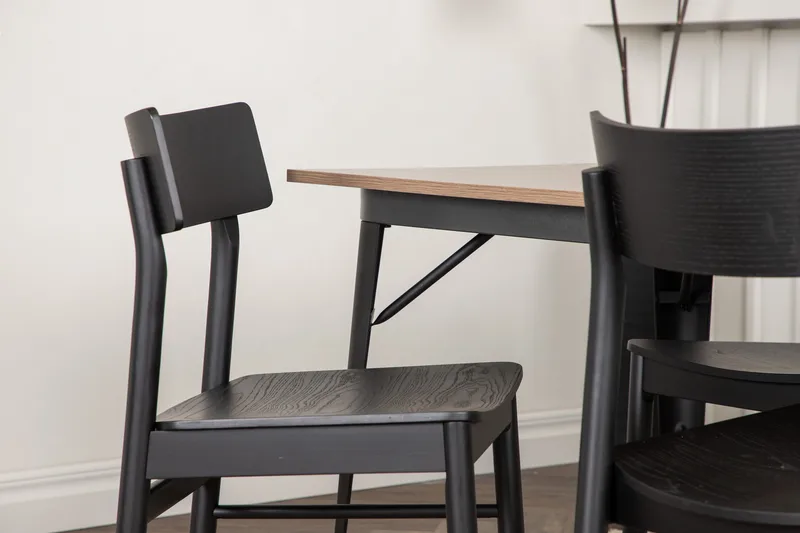 Ruokailuryhmä Tempe 140 cm Suorakulmainen 4 Montros Tuolia - Musta - Huonekalut - Pöytä & ruokailuryhmä - Ruokailuryhmä