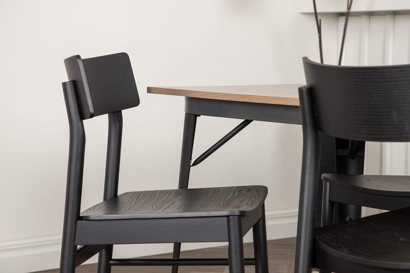 Ruokailuryhmä Tempe 140 cm Suorakulmainen 4 Montros Tuolia - Musta - Huonekalut - Pöytä & ruokailuryhmä - Ruokailuryhmä