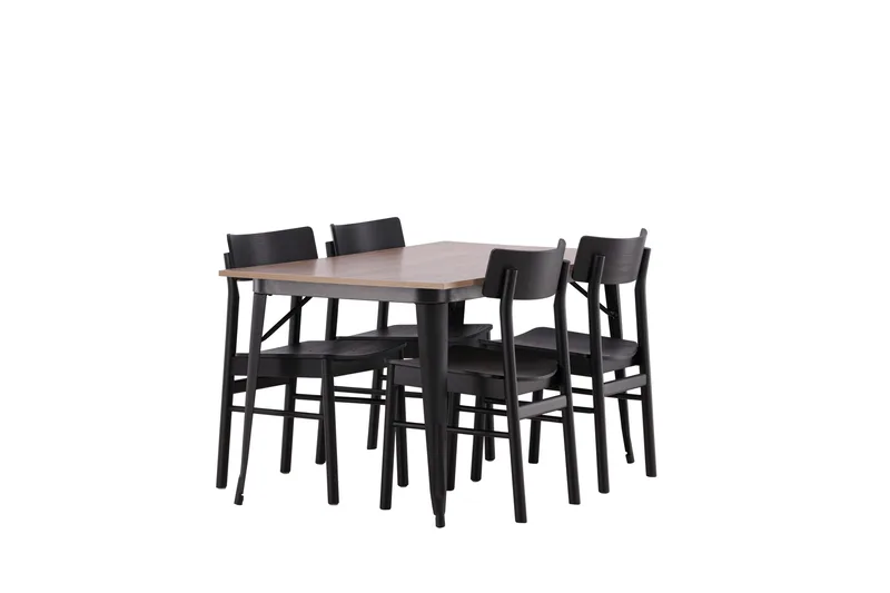 Ruokailuryhmä Tempe 140 cm Suorakulmainen 4 Montros Tuolia - Musta - Huonekalut - Pöytä & ruokailuryhmä - Ruokailuryhmä