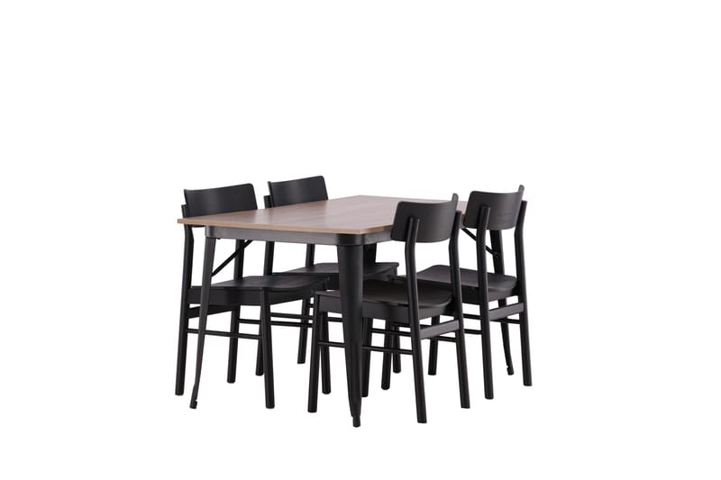 Ruokailuryhmä Tempe 140 cm Suorakulmainen 4 Montros Tuolia - Musta - Huonekalut - Pöytä & ruokailuryhmä - Ruokailuryhmä