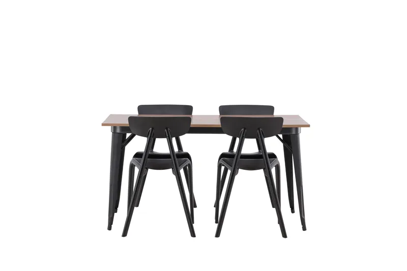 Ruokailuryhmä Tempe 140 cm Suorakulmainen 4 Ursholmen Tuolia, Musta