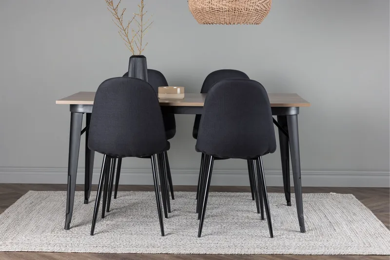 Ruokailuryhmä Tempe 140 cm Suorakulmainen 4 Polar Tuolia - Musta - Huonekalut - Pöytä & ruokailuryhmä - Ruokailuryhmä