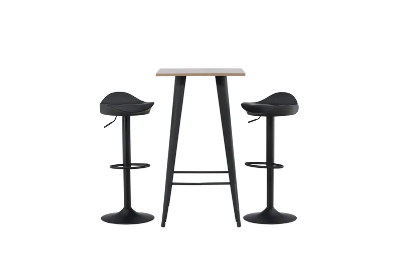 Ruokailuryhmä Tempe 60 cm Suorakulmainen 2 Adesto Tuolia, Musta
