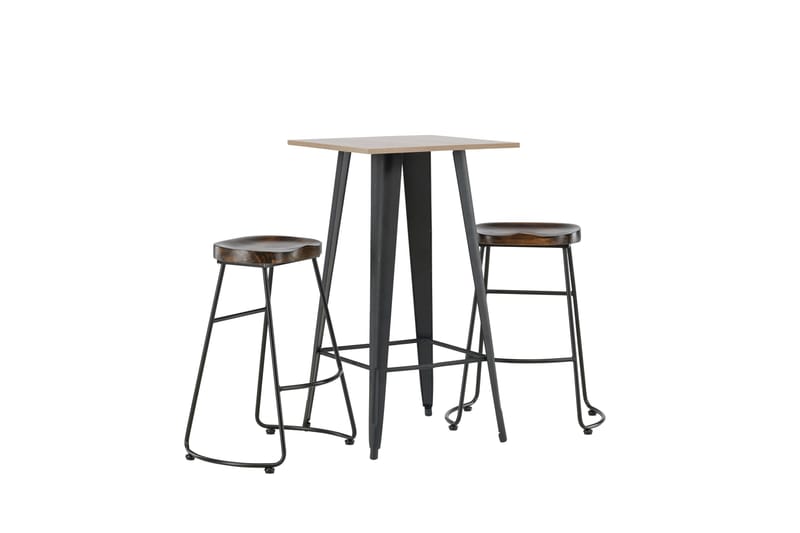 Ruokailuryhmä Tempe 60 cm Suorakulmainen 2 Ozark Tuolia - Musta - Huonekalut - Pöytä & ruokailuryhmä - Ruokailuryhmä
