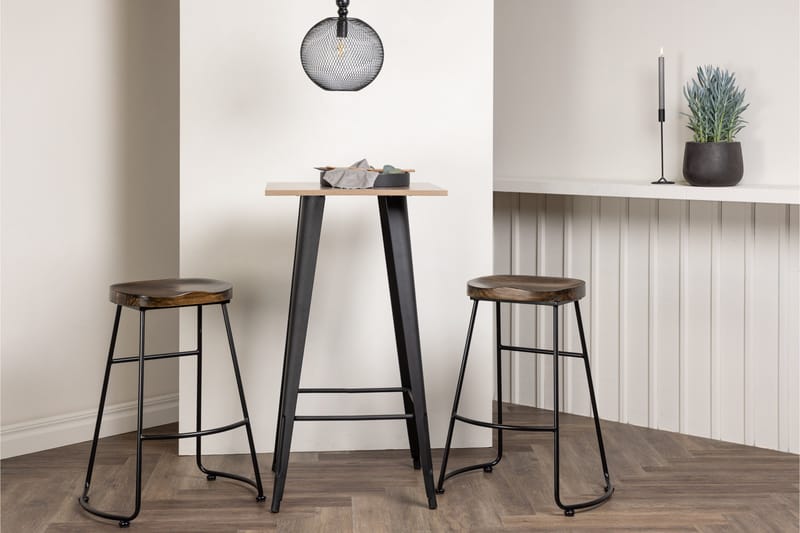 Ruokailuryhmä Tempe 60 cm Suorakulmainen 2 Ozark Tuolia - Musta - Huonekalut - Pöytä & ruokailuryhmä - Ruokailuryhmä