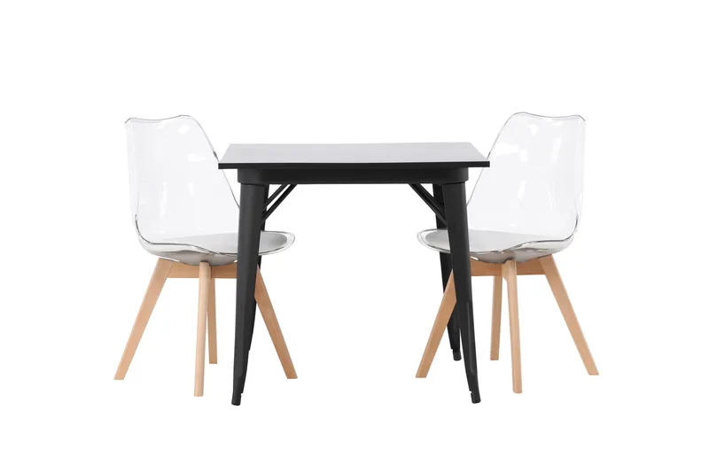 Ruokailuryhmä Tempe 80 cm Suorakulmainen 2 Edvin Tuolia, Musta