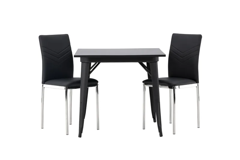 Ruokailuryhmä Tempe 80 cm Suorakulmainen 2 Lily Tuolia, Musta