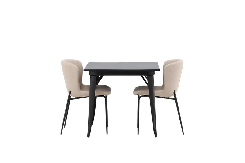 Ruokailuryhmä Tempe 80 cm Suorakulmainen 2 Modesto Tuolia, Beige