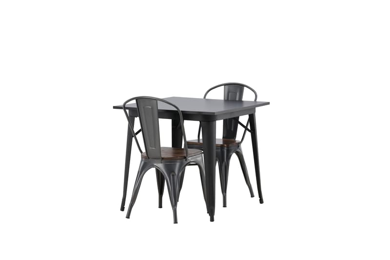 Ruokailuryhmä Tempe 80 cm Suorakulmainen 2 Tempe Tuolia - Tummanharmaa - Huonekalut - Pöytä & ruokailuryhmä - Ruokailuryhmä