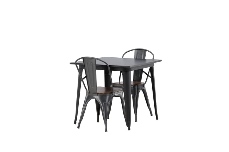 Ruokailuryhmä Tempe 80 cm Suorakulmainen 2 Tempe Tuolia - Tummanharmaa - Huonekalut - Pöytä & ruokailuryhmä - Ruokailuryhmä