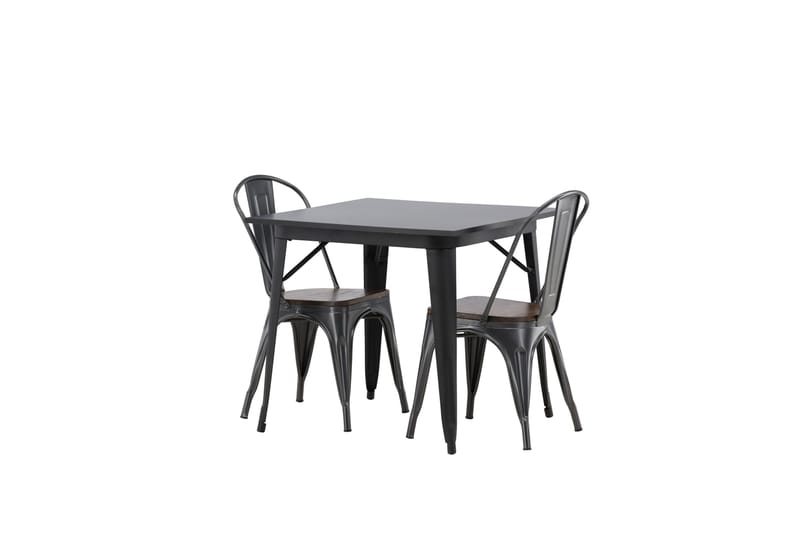 Ruokailuryhmä Tempe 80 cm Suorakulmainen 2 Tempe Tuolia - Tummanharmaa - Huonekalut - Pöytä & ruokailuryhmä - Ruokailuryhmä