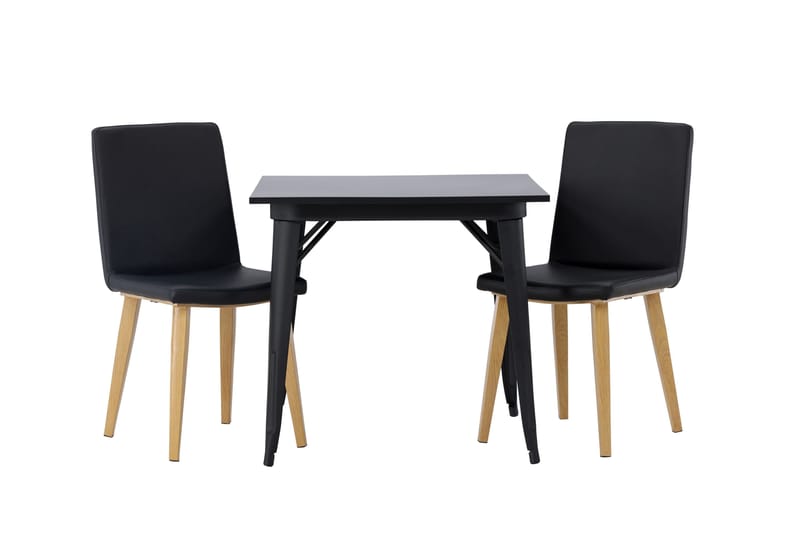 Ruokailuryhmä Tempe 80 cm Suorakulmainen 2 Today Tuolia, Musta