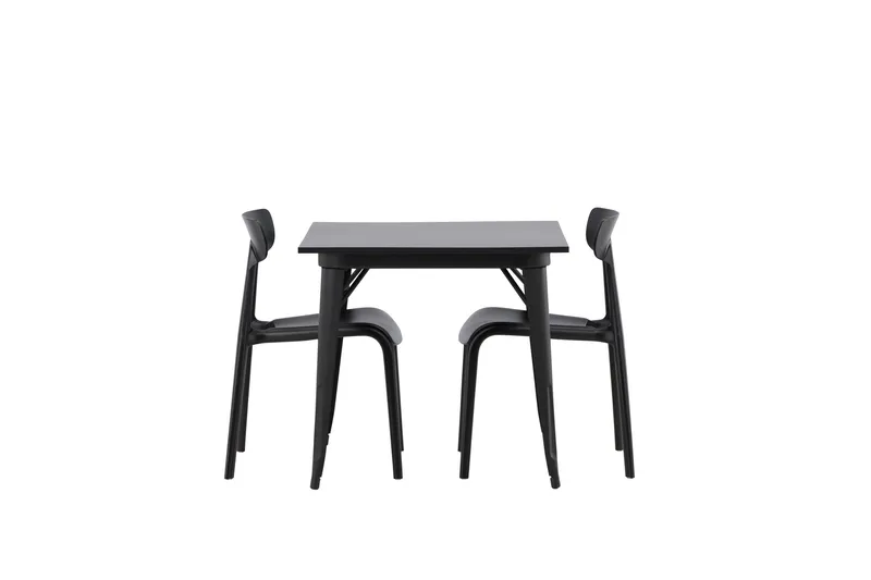 Ruokailuryhmä Tempe 80 cm Suorakulmainen 2 Ursholmen Tuolia, Musta