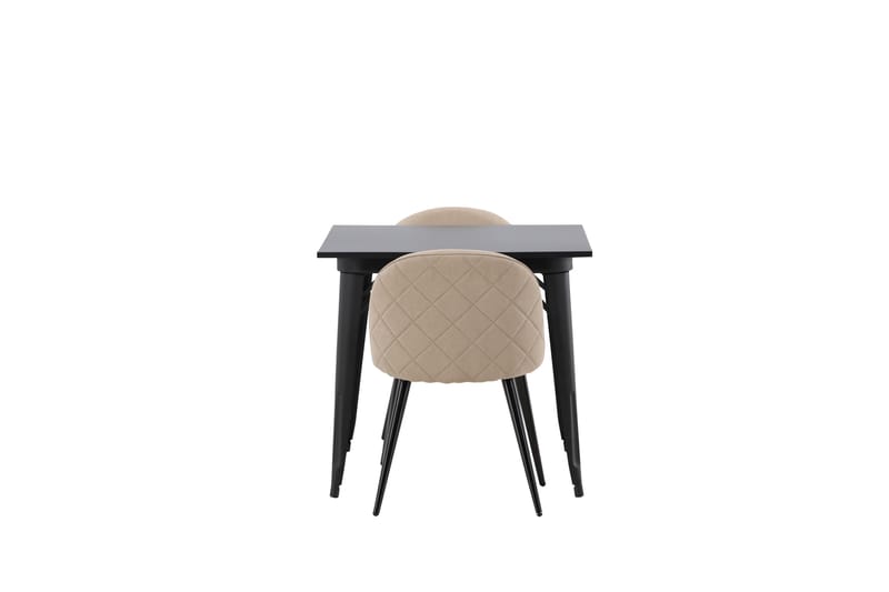 Ruokailuryhmä Tempe 80 cm Suorakulmainen 2 Velvet Tuolia - Beige - Huonekalut - Pöytä & ruokailuryhmä - Ruokailuryhmä