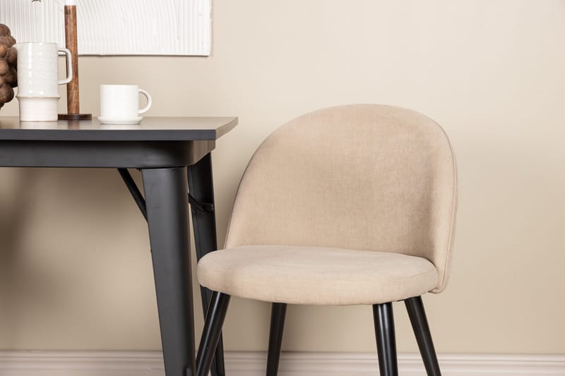 Ruokailuryhmä Tempe 80 cm Suorakulmainen 2 Velvet Tuolia - Beige - Huonekalut - Pöytä & ruokailuryhmä - Ruokailuryhmä