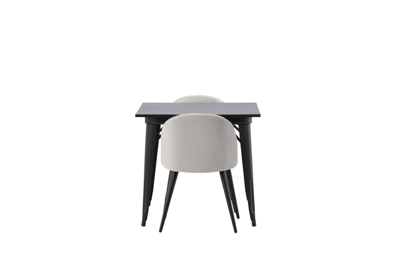 Ruokailuryhmä Tempe 80 cm Suorakulmainen 2 Velvet Tuolia - Musta - Huonekalut - Pöytä & ruokailuryhmä - Ruokailuryhmä