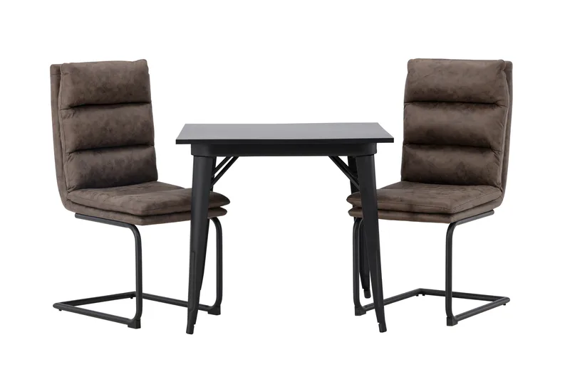 Ruokailuryhmä Tempe 80 cm Suorakulmainen 2 Zizo Tuolia, Musta