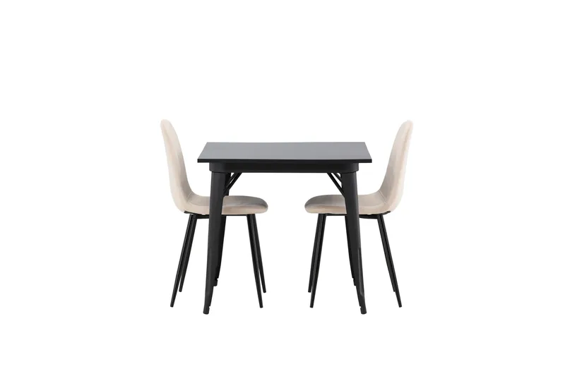 Ruokailuryhmä Tempe 80 cm Suorakulmainen 2 Polar Tuolia - Beige - Huonekalut - Pöytä & ruokailuryhmä - Ruokailuryhmä
