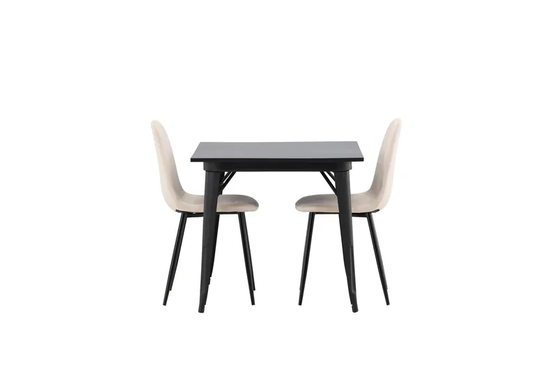 Ruokailuryhmä Tempe 80 cm Suorakulmainen 2 Polar Tuolia, Beige