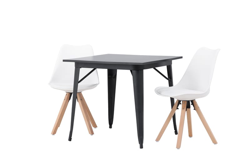 Ruokailuryhmä Tudera 80 cm Suorakulmainen 2 Zeno Tuolia - Musta - Huonekalut - Pöytä & ruokailuryhmä - Ruokailuryhmä