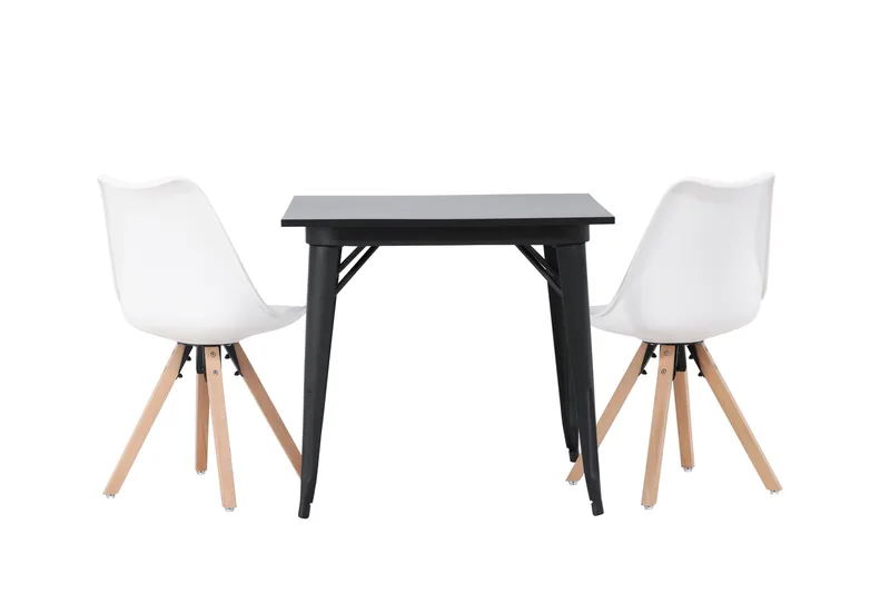 Ruokailuryhmä Tudera 80 cm Suorakulmainen 2 Zeno Tuolia - Musta - Huonekalut - Pöytä & ruokailuryhmä - Ruokailuryhmä