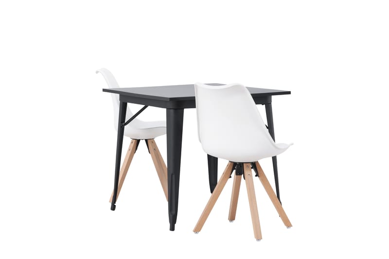 Ruokailuryhmä Tudera 80 cm Suorakulmainen 2 Zeno Tuolia - Musta - Huonekalut - Pöytä & ruokailuryhmä - Ruokailuryhmä