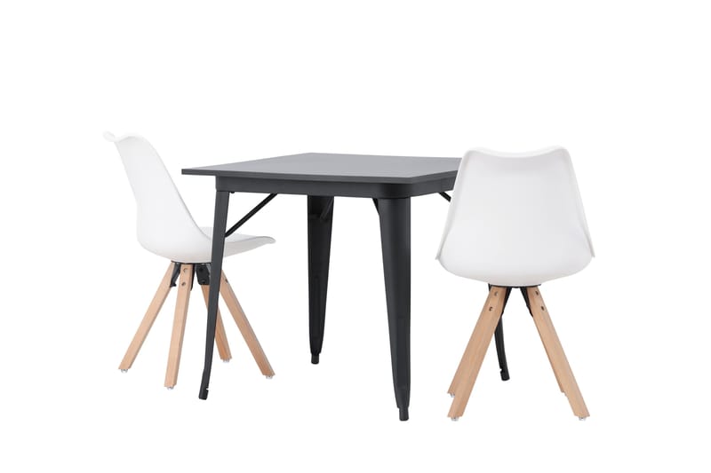Ruokailuryhmä Tudera 80 cm Suorakulmainen 2 Zeno Tuolia - Musta - Huonekalut - Pöytä & ruokailuryhmä - Ruokailuryhmä