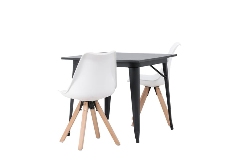 Ruokailuryhmä Tudera 80 cm Suorakulmainen 2 Zeno Tuolia - Musta - Huonekalut - Pöytä & ruokailuryhmä - Ruokailuryhmä