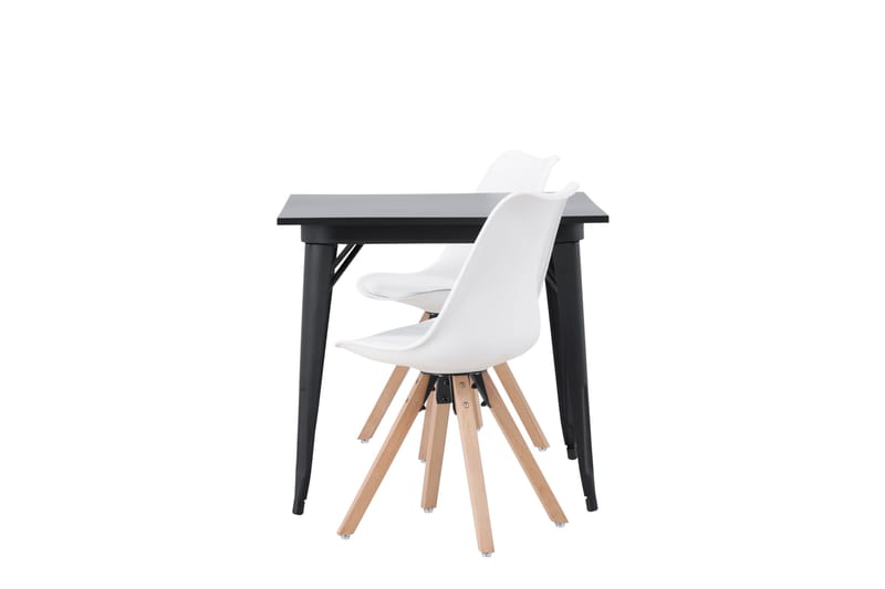 Ruokailuryhmä Tudera 80 cm Suorakulmainen 2 Zeno Tuolia - Musta - Huonekalut - Pöytä & ruokailuryhmä - Ruokailuryhmä