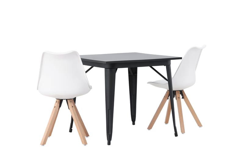 Ruokailuryhmä Tudera 80 cm Suorakulmainen 2 Zeno Tuolia - Musta - Huonekalut - P öytä & ruokailuryhmä - Ruokailuryhmä