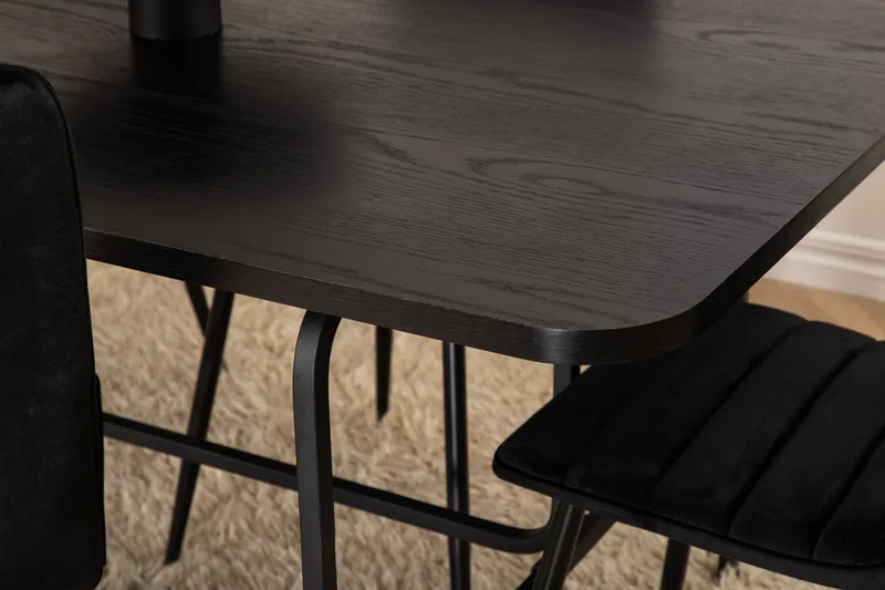 Ruokailuryhmä Uno 200 cm Suorakulmainen 6 Windu Lyx Tuolia - Musta - Huonekalut - Pöytä & ruokailuryhmä - Ruokailuryhmä