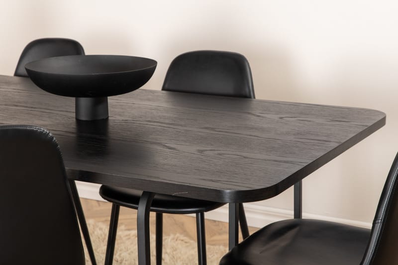 Ruokailuryhmä Uno 200 cm Suorakulmainen 6 Polar Tuolia - Musta - Huonekalut - Pöytä & ruokailuryhmä - Ruokailuryhmä