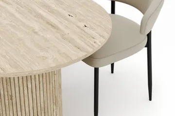 Uppveda Soikea Ruokapöytä 180x90 cm ja 4 Sawako Tuolia - Beige - Huonekalut - Pöytä & ruokailuryhmä - Ruokailuryhmä