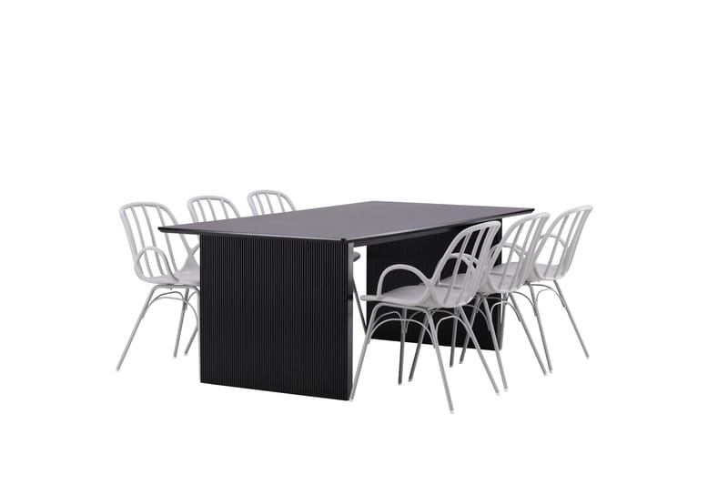 Ruokailuryhmä Vail 200 cm Suorakulmainen 6 Dyrön Tuolia - Musta - Huonekalut - Pöytä & ruokailuryhmä - Ruokailuryhmä