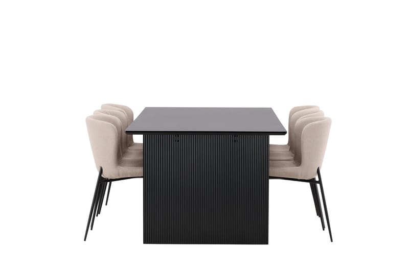 Ruokailuryhmä Vail 200 cm Suorakulmainen 6 Modesto Tuolia - Beige - Huonekalut - Pöytä & ruokailuryhmä - Ruokailuryhmä