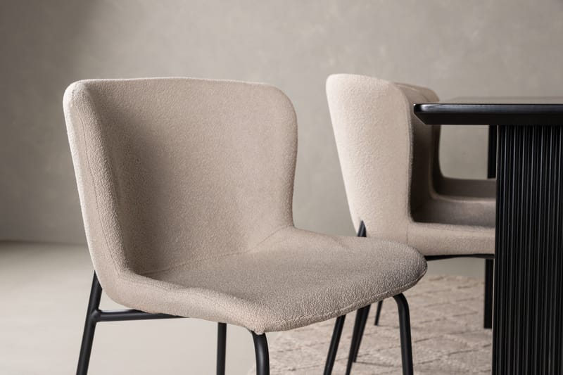 Ruokailuryhmä Vail 200 cm Suorakulmainen 6 Modesto Tuolia - Beige - Huonekalut - Pöytä & ruokailuryhmä - Ruokailuryhmä