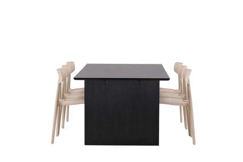 Ruokailuryhmä Vail 200 cm Suorakulmainen 6 Ursholmen Tuolia - Beige - Huonekalut - Pöytä & ruokailuryhmä - Ruokailuryhmä