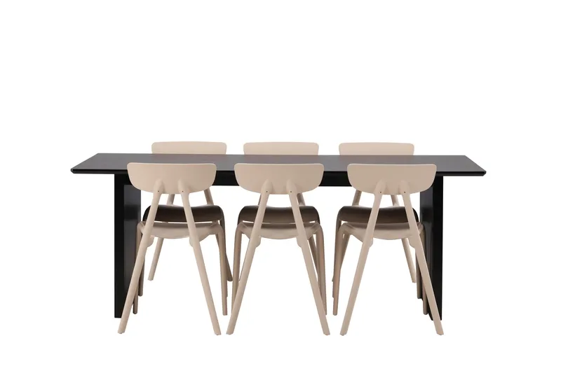 Ruokailuryhmä Vail 200 cm Suorakulmainen 6 Ursholmen Tuolia, Beige