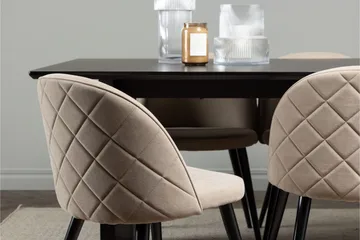 Ruokailuryhmä Vail 200 cm Suorakulmainen 6 Velvet Tuolia - Beige - Huonekalut - Pöytä & ruokailuryhmä - Ruokailuryhmä