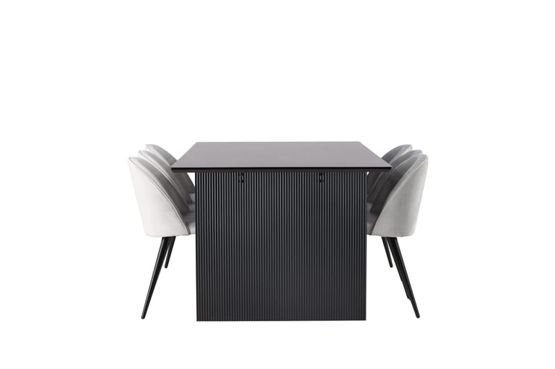 Ruokailuryhmä Vail 200 cm Suorakulmainen 6 Velvet Tuolia - Musta - Huonekalut - Pöytä & ruokailuryhmä - Ruokailuryhmä